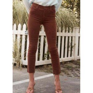 Mother Sz 24 pants Mid Rise Dazzler Ankle Corduroy Brown Cozy Preppy New